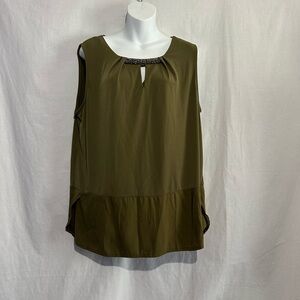 The Limited Collection Olive Green Keyhole Blouse - XL
